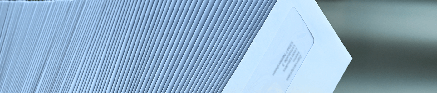 Stack of direct mail envelopes