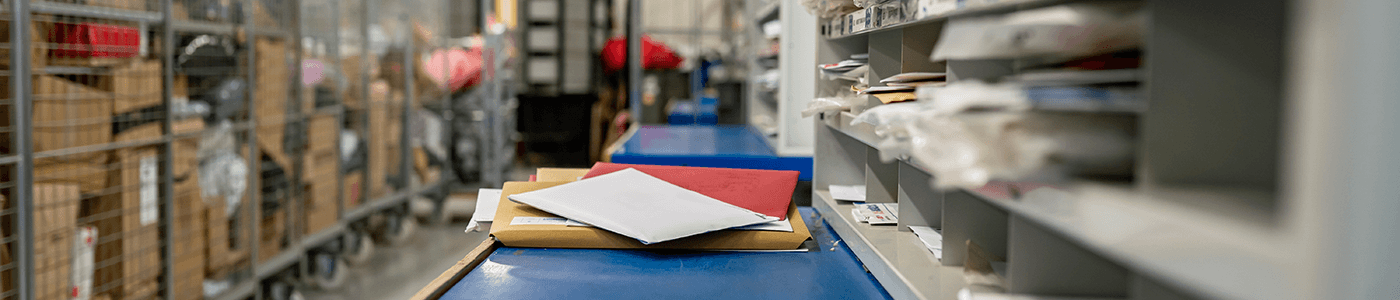 Direct mail in USPS facility
