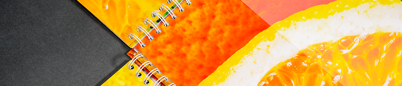 spiral notebook showing the vivid colors on accent paper