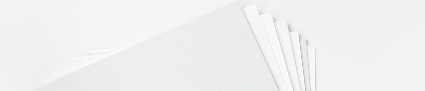 sheets of uncoated accent paper fanned out