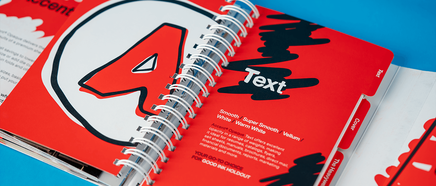 Interior page of Accent swatchbook