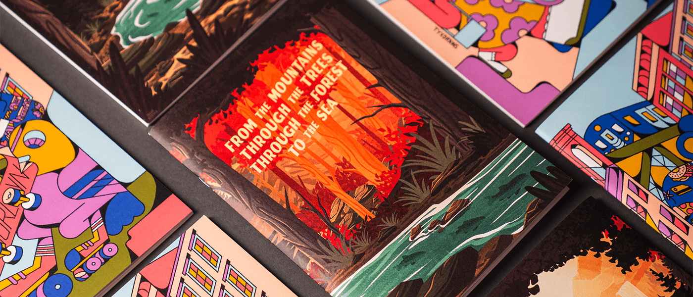 Seattle-inspired sketchbook cover artwork by artist Isaac LeFever