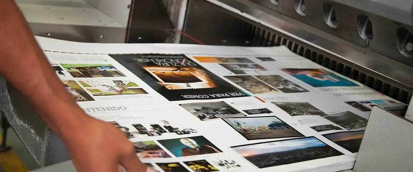 Man using a Hydraulic Guillotine Cutter